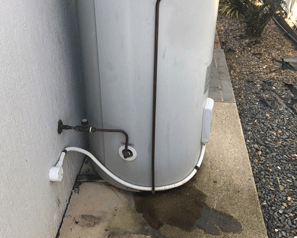 Hot water unit overflow lines also create unwanted moisture against the building Hot water unit overflow lines also create unwanted moisture against the building